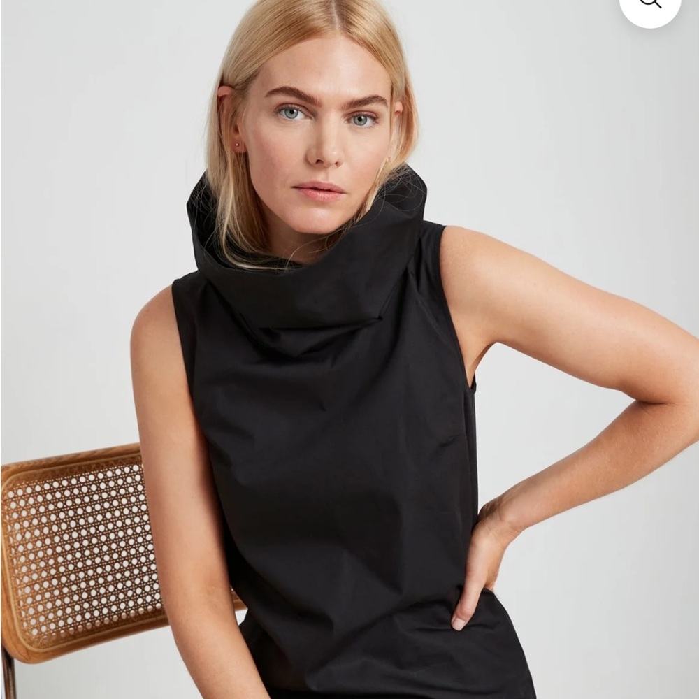 Black Sleeveless Cowl Neck Top